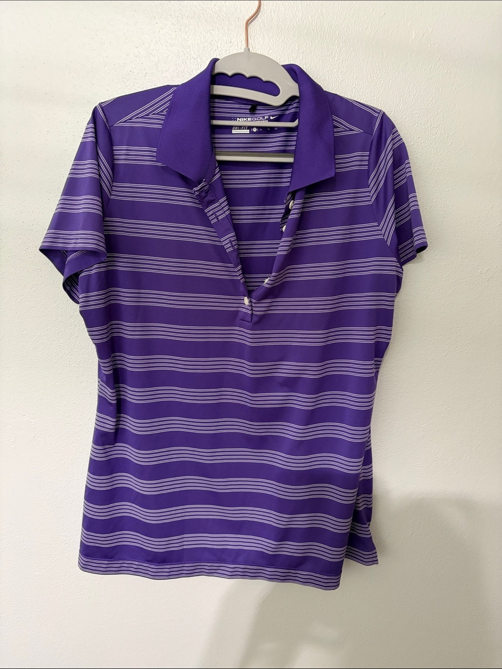 Nike Purple Striped Polo Shirt